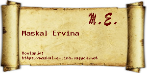 Maskal Ervina névjegykártya